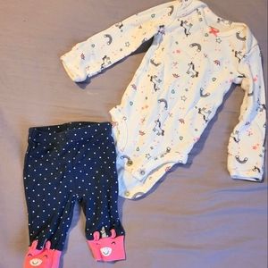 Carter's Unicorn Bodysuit and Pants set
